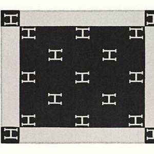 Hermes Avalon throw blanket/nursery baby blanket Black and White